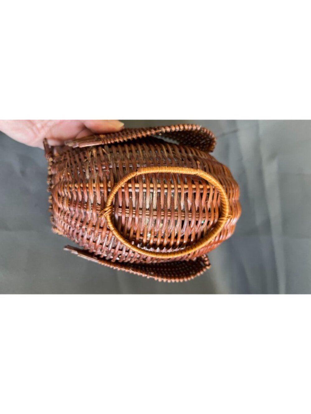 Wicker Duck-Shaped Basket Handmade Decorative Storage Vintage Brown - Picture 4 of 4